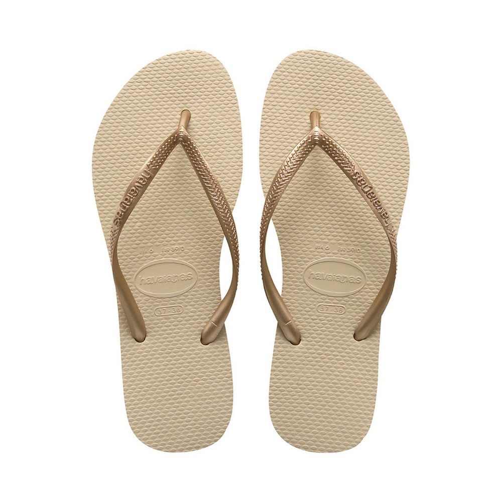 NWT Sand grey light golden havaianas - size 9-10